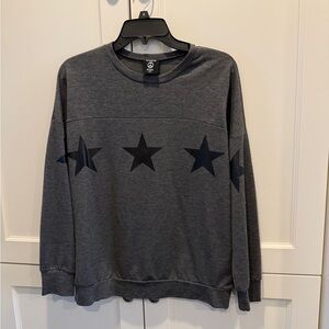 Gray Sweatshirt with Black Stars